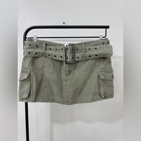 Princess Polly Khaki Utility Mini Skirt Size S - Picture 1 of 5